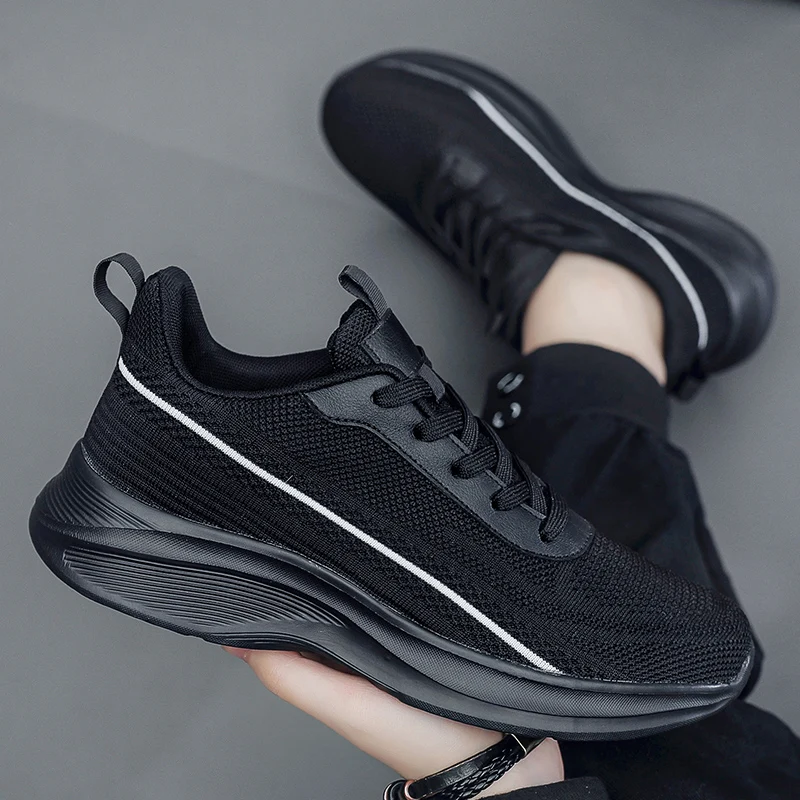 Zapatos de hombre talla grande 50 con suela blanda, calzado deportivo ultraligero, 49 pies anchos para hombre, zapatillas para correr regordetas, malla transpirable su