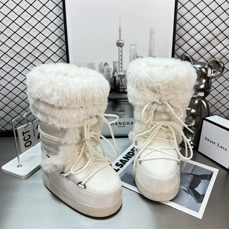 Fashionable Moon Boot Women's Snow Boots Warmth Comfortable Moon Shape High Top Boots for Winter Casual Wear Princess Series view 2