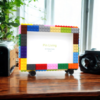 1PC DIY Colorful Building Blocks Handmade Photo Frame Photo Stand Gift