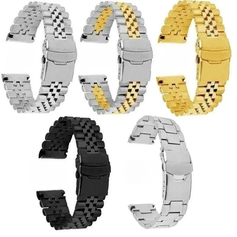 

22mm 316L Stainless Steel SKX007 Solid Curved End Link Jubilee Oyster Watch Band Strap Fit for Seiko SRPA21J1 Watch