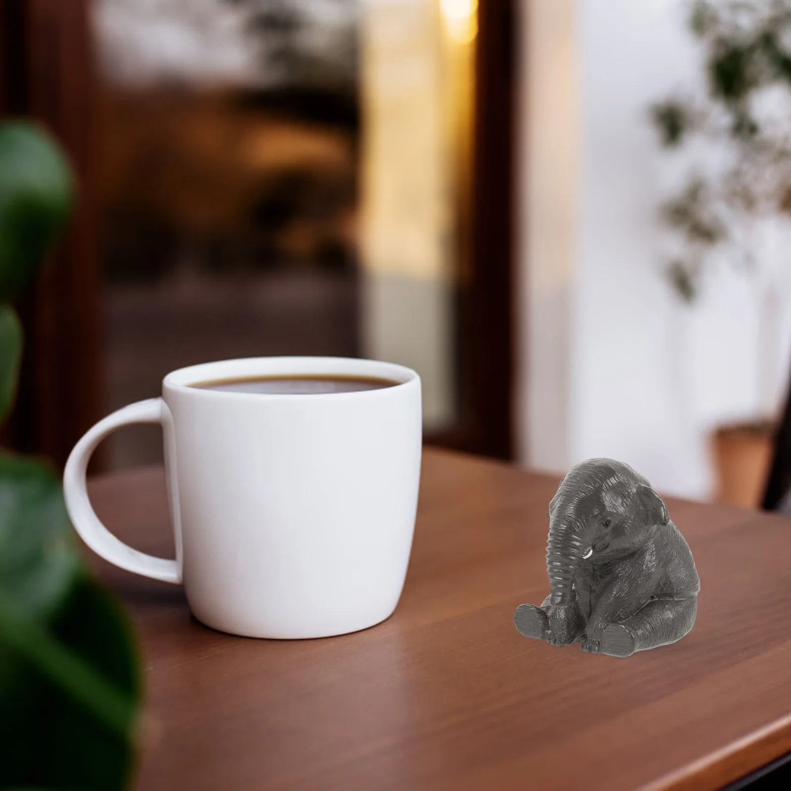 

2Pcs Resin Elephant Decoration Cute Mini Animal Statues for Terrarium Moss Landscape Desk Home Office Party Favors