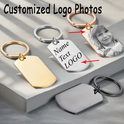 LOGO personalizzato Nome Portachiavi in acciaio inossidabile Ciondolo con intaglio laser Moto Auto per uomo e donna Portachiavi Portachiavi Catena regalo