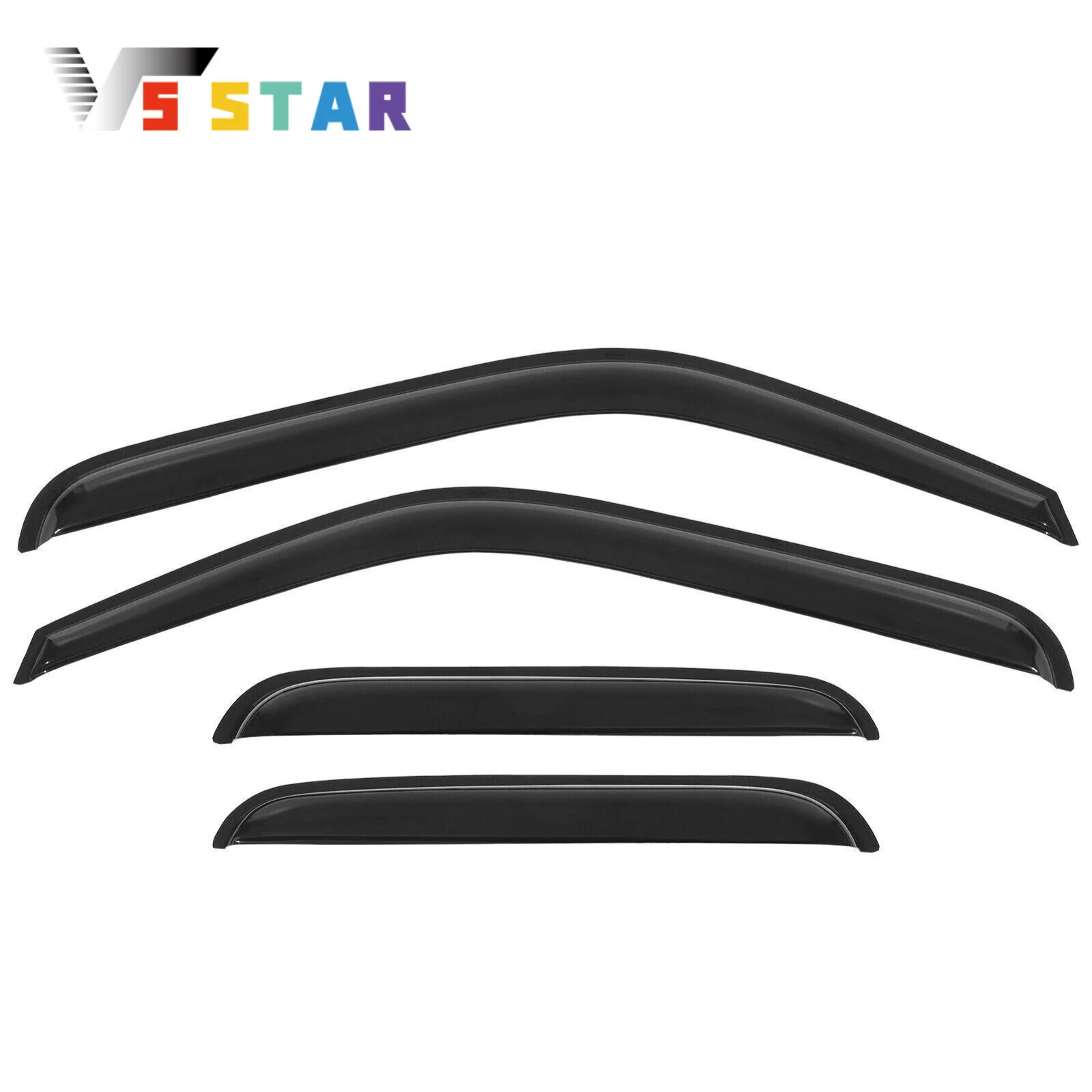 

Left & Right Front Rear Window Visors Rain Sun Guard For 2007 Chevy Silverado GMC Sierra 1500 3500 2500 HD Classic Extended Cab