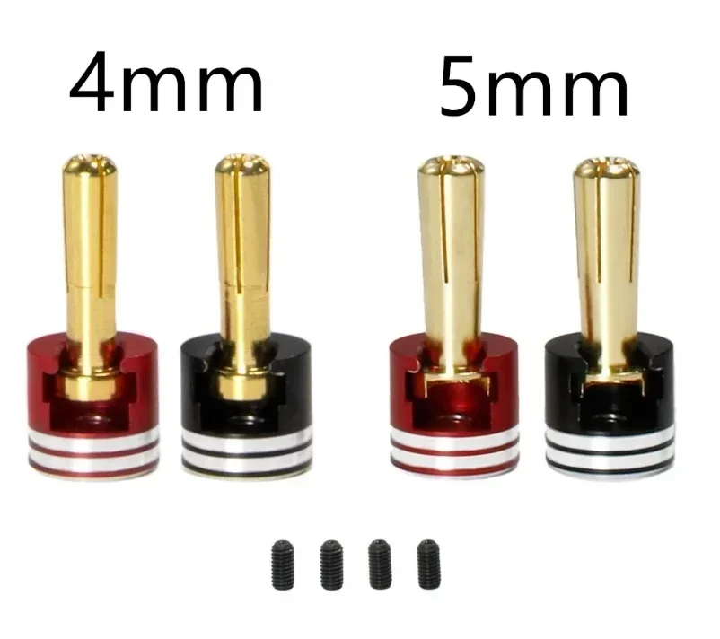 

4pcs Welding-free Hard shell Metal Heatsink Bullet Plugs 4mm/5mm Set for RC Car LowPro Bullet Plugs