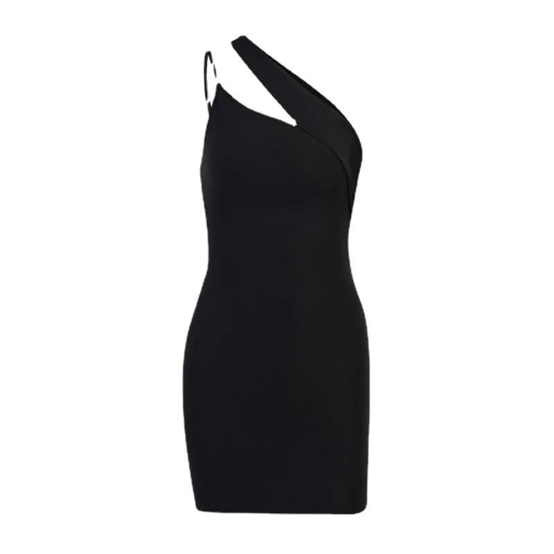 New Models, Foreign Trade Temperament, Sexy Design Sense, Slanted Shoulders, Slim Fit, Solid Color Dress for Women Cw61143