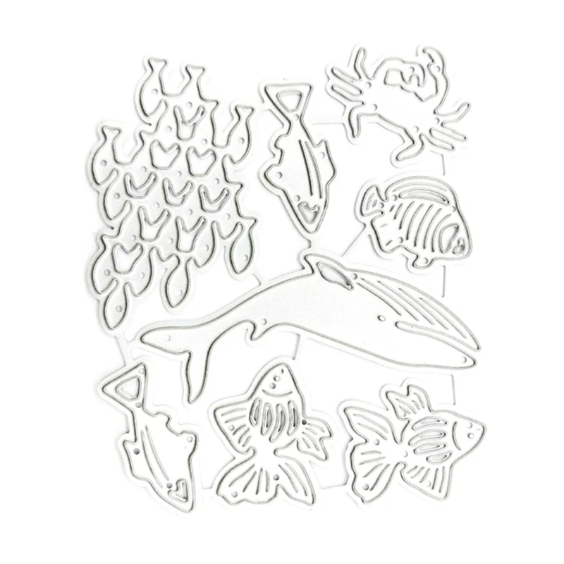 Family Fishing Cutting Dies Fish Metal Die Cuts DIY Stencil Embossing Decoration