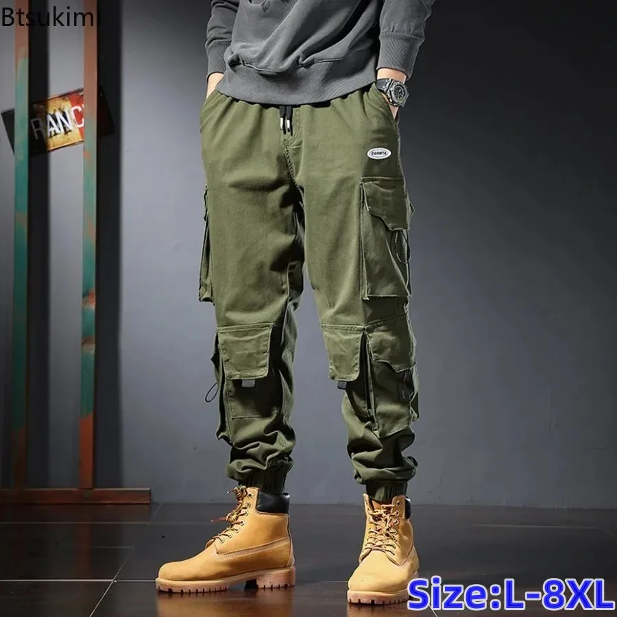 

2026 New Men's Plus Size Tactical Cargo Pants Men Fashion Casual Pants Male Multi-pocket Trousers Men Joggers Black Army Green