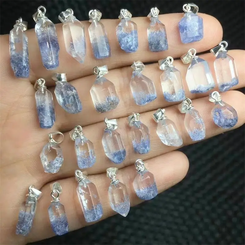 

S925 Natural Freeform Dumortierite Pendant Necklace Women Trendy irregularity Chain Jewelry Gift 1PCS