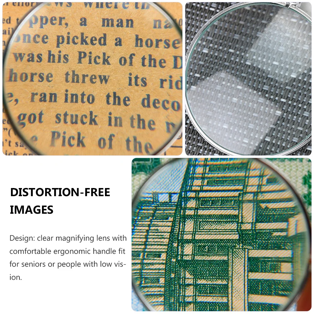 

2Pcs Metal Chain Magnifier Necklaces Durable Clear Glass Lens Reading Magnifying Glasses Portable Pendant for Seniors Kids