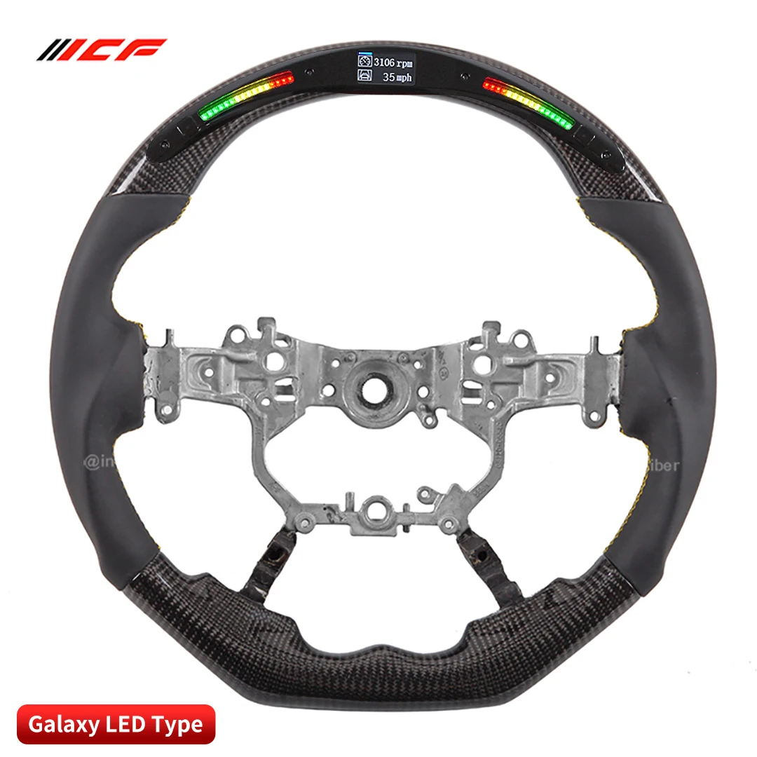 ICF 100% Real Carbon Fiber LED Steering Wheel Core no Airbag Trim and Button for TOYOTA  LAND CRUISER