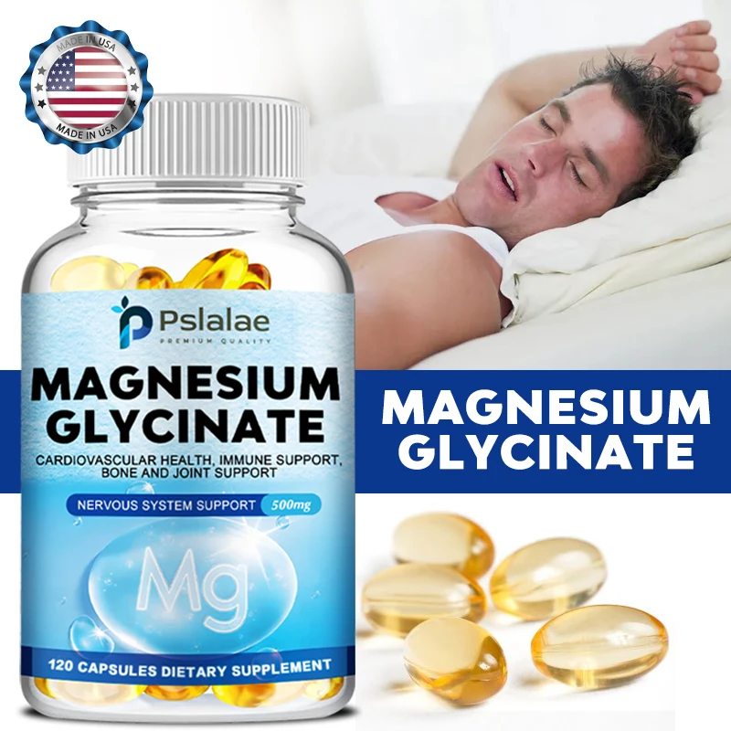 Magnesium Glycinate 500 Mg - Mineral Supplement To Aid Natural Sleep and Support Heart Health