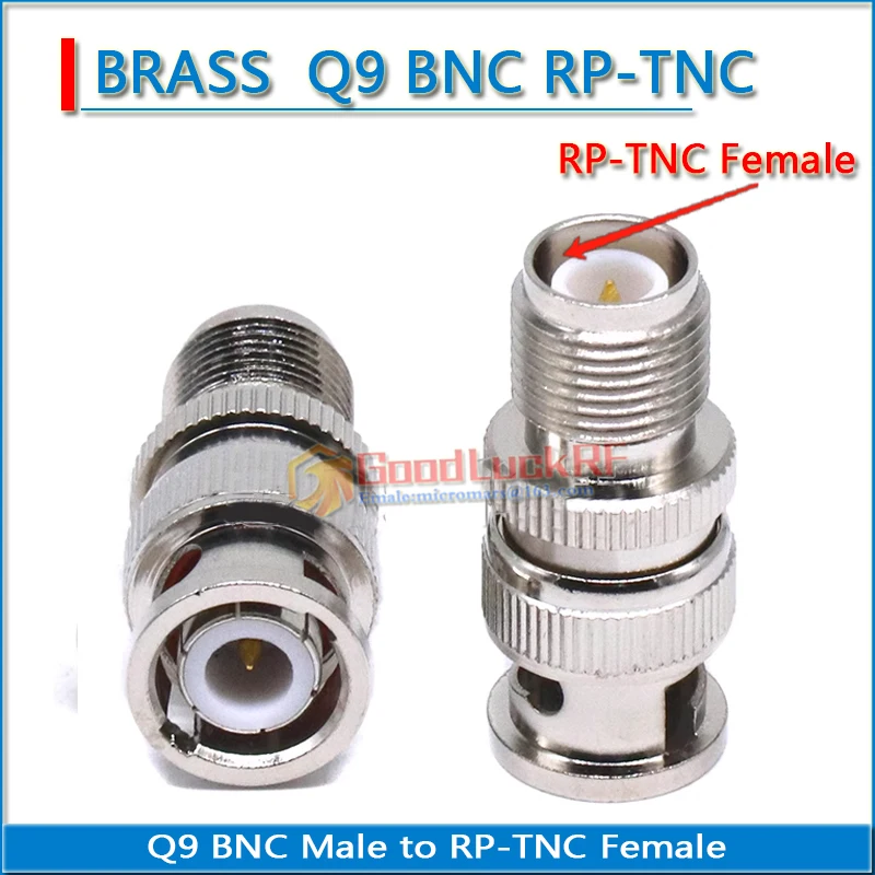 

Q9 BNC Male to RPTNC RP-TNC RP TNC Female Plug BNC - RP-TNC Nickel Plated Straight Coaxial RF Connector Socket Adapters