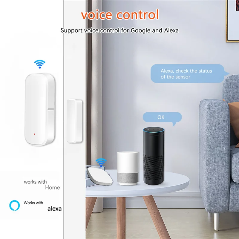 ABRB-Zigbee Door Sensor Window Sensor Tuya Door Opener Detector Wireless Smart Door Sensor Alarm For Home Security&Automation