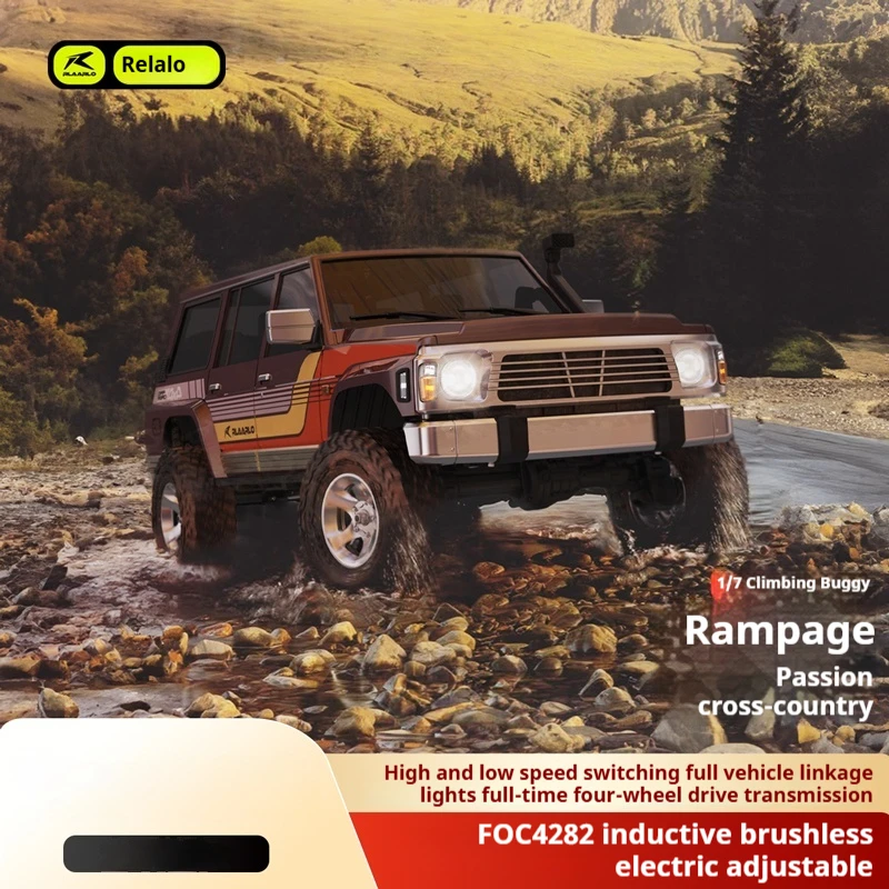 

Ralllo Tk07 масштаб 1/7 радиоуправляемый гусеничный внедорожный электрический 4wd автомобиль с дистанционным управлением высокий крутящий момент металлическая шестерня двухскоростная игрушка для скалолазания