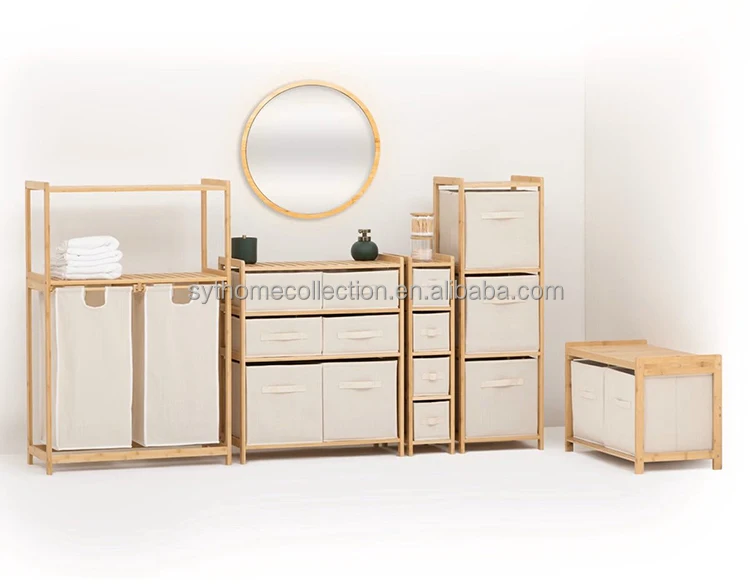 Meuble de rangement souple en tissu de bambou Slim Miracle pour espaces étroits de placard et coins de chambre