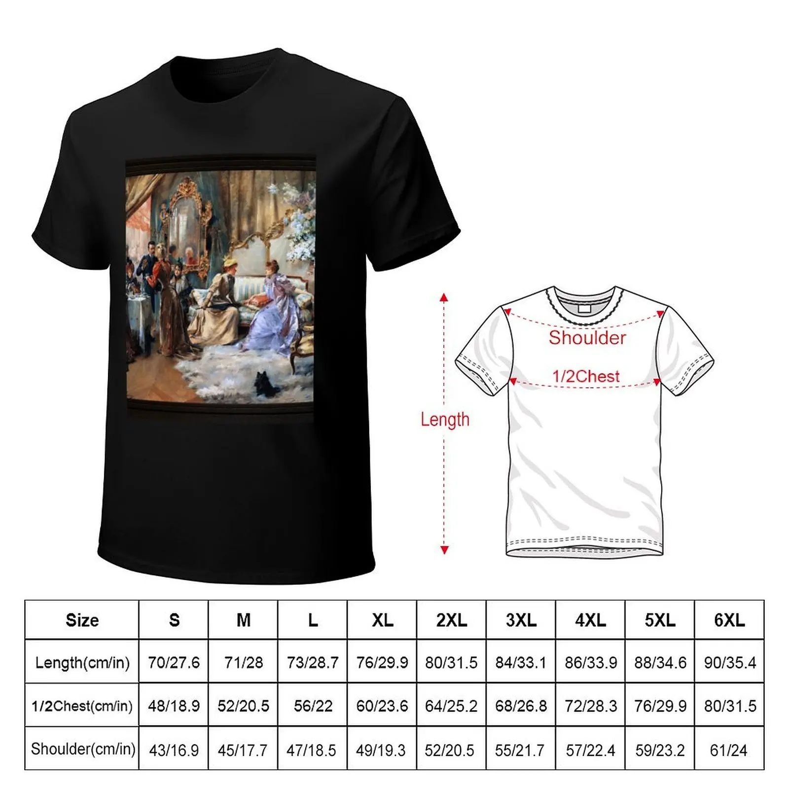 Le Gouter Au Salon Du Peintre by Madeleine-Jeanne Lemaire Remastered Xzendor7 Classical Art Old Masters Reproductions T-Shirt