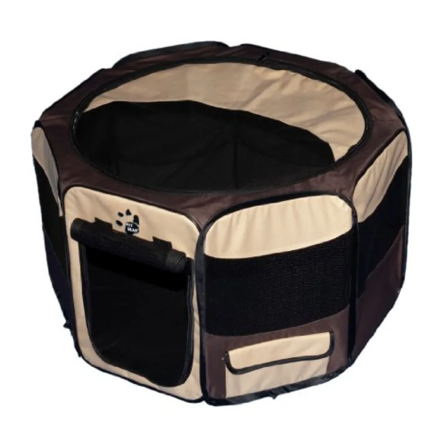 

Pet Gear Travel Lite Portable Play Pen/Soft Crate with Removable Shade Top for Dogs/Cats/Rabbits Easy-Fold + Built-in Stay Fold