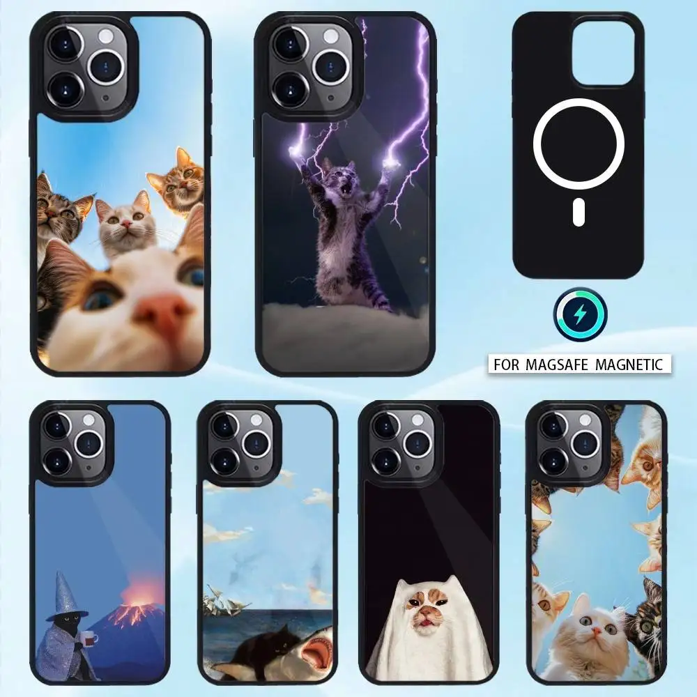 

C-Cute Funny cat memes Phone Case For iPhone 16,15,14,13,12,Pro,Max,Magnetic For Magsafe Wireless Charging