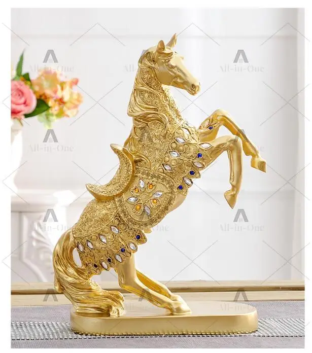 TOP COOL  HOME Shop lobby decoration Business Money Drawing Good luck Propitious Success HORSE FENG art Statue