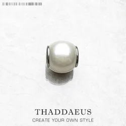 Beads White Pearl 925 Sterling Silver Charm European DIY Jewelry Accessories Gift For Women