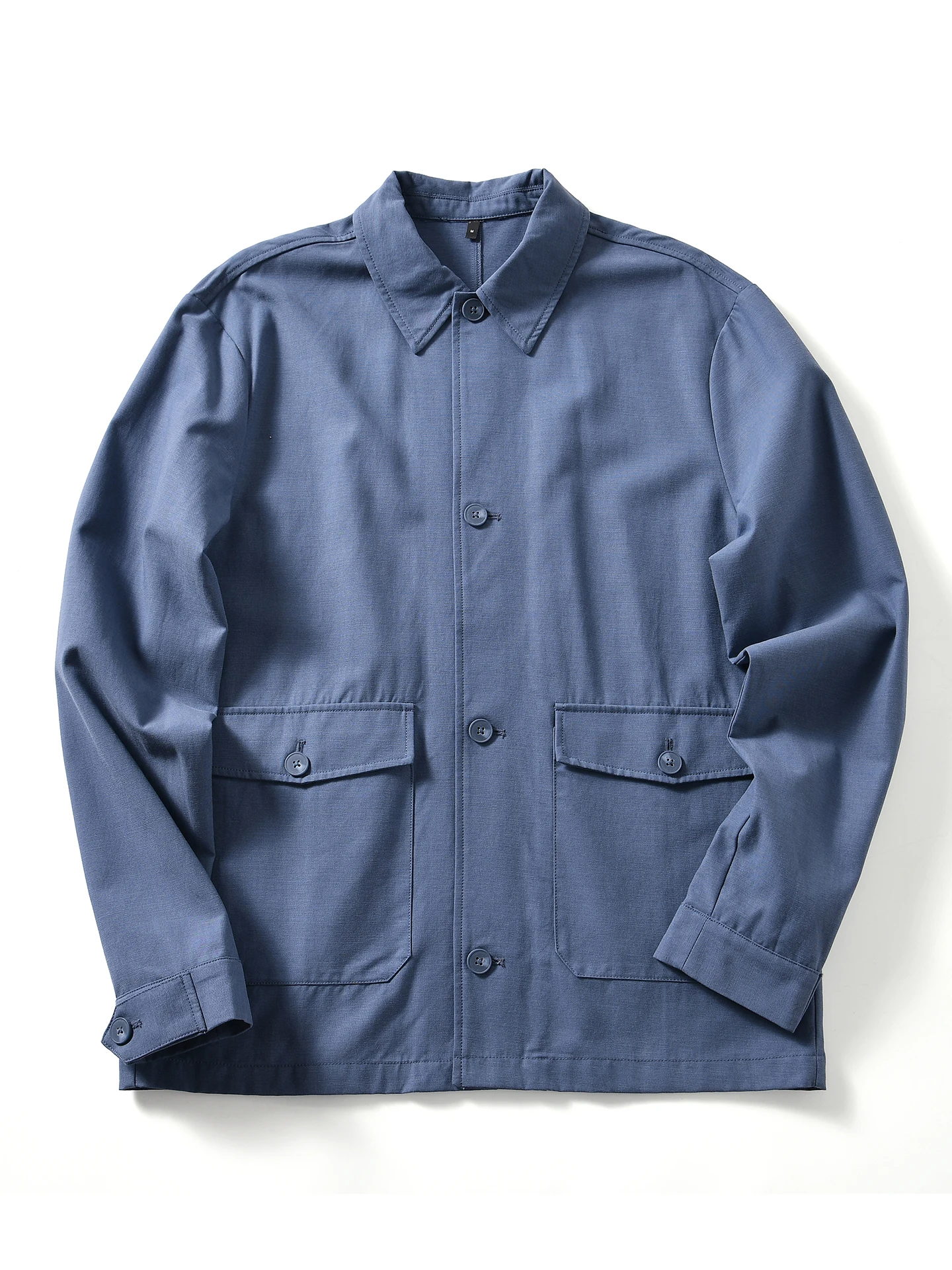 

Loose Fit Casual Men's Shirt Jacket Spring Season Blend Fabric Turn-down Collar Outerwear Breathable Comfortable Cotton