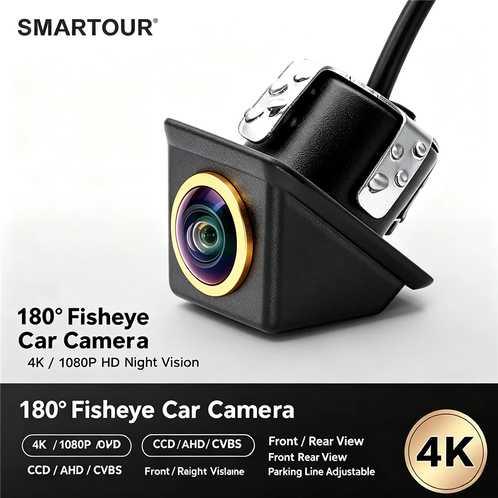 180 Degree Fisheye AHD 1080P Car Backup Camera Starlight Night Vision Waterproof Vehicle Rear View Camera CVBS Signal Switch Par