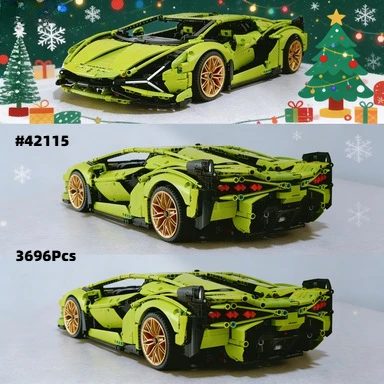 

Зеленый седан-суперкар 1:8 42115, периферийные модули, совместимые с деталями Lego, подходят для рождественских подарков, 3696 деталей