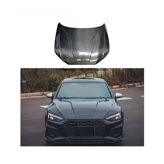 

TAKD CARBON Glossy Light Weight and High Strength Dry Carbon Fiber Engine Hood Bonnet for A5 S5 B9 PA 2020- 2022
