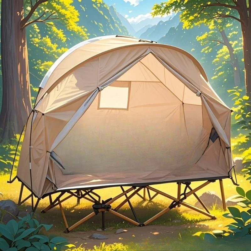 

2-In-1 Ground off tent Camp bed tent Individual soldier backpack camping