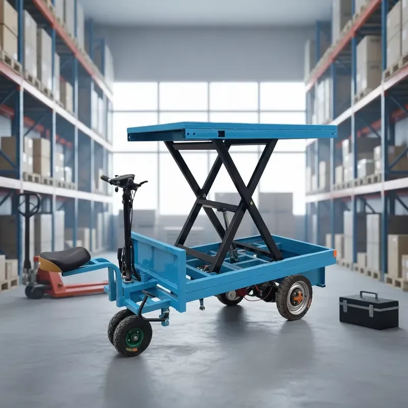 Hydraulic stainless steel pallet truck three-wheel scissor lift table can be OEM customized 100 kg load capacity industrial