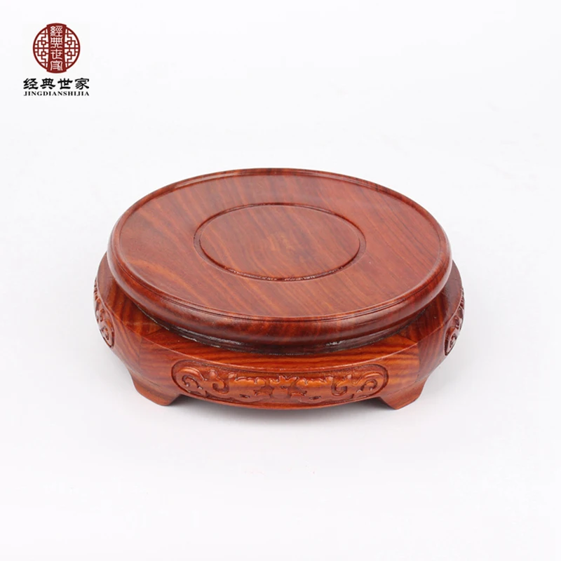 Vase Base Home Decoration Hard Wood Circle Pedestal Display Stand