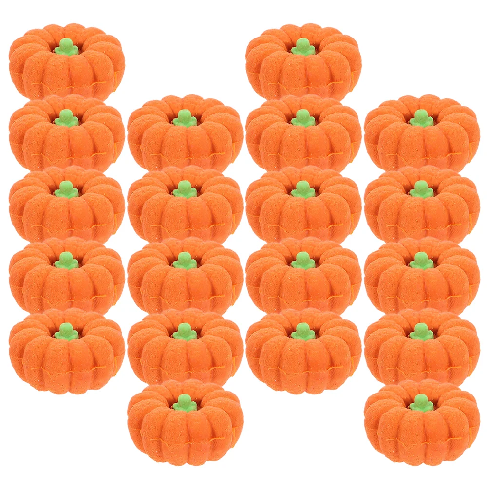 20 piezas de borradores de calabaza de comida simulada de Halloween Mini para premio de dibujos animados delicados a granel para niños