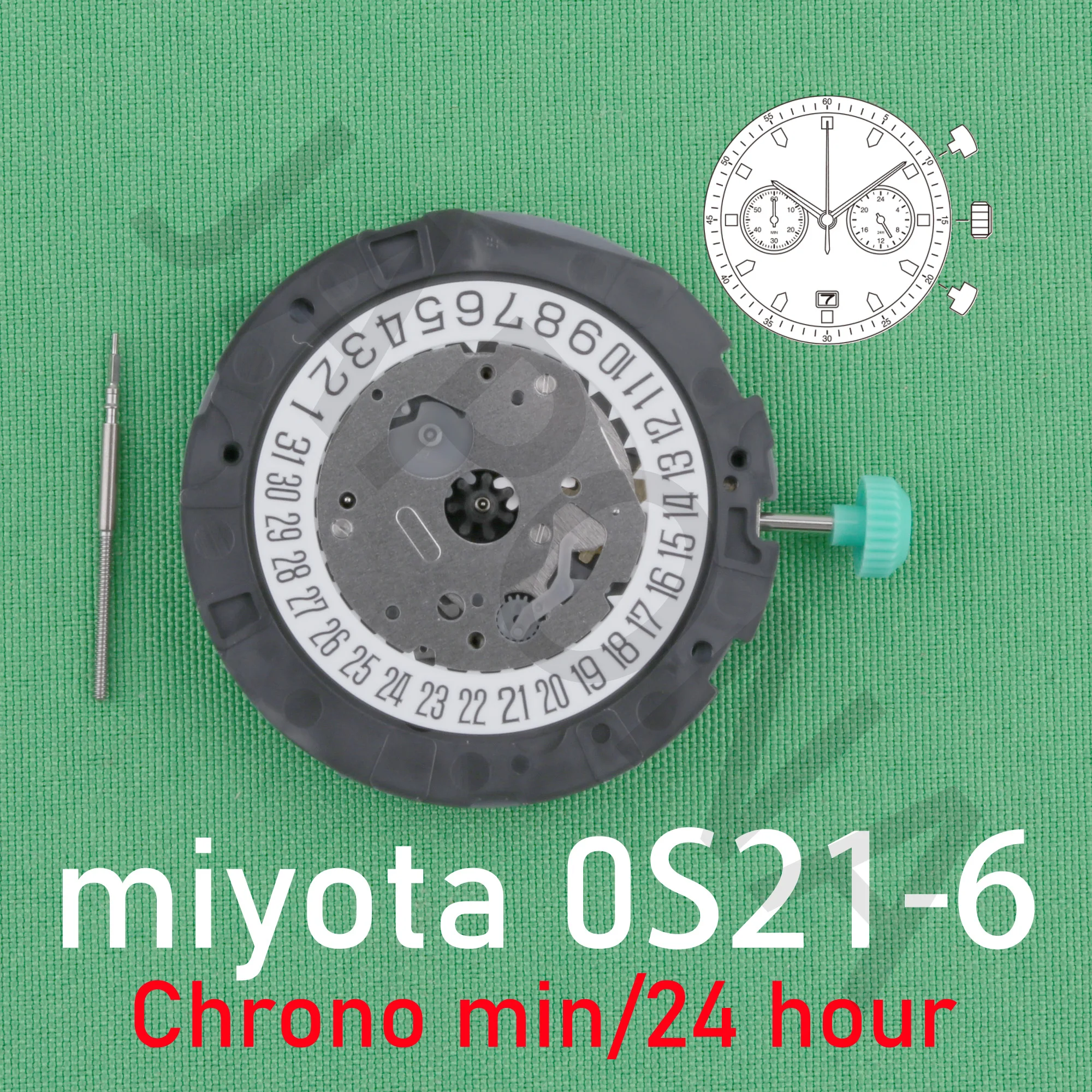 Movimento Japão Chronograph Movimento, Miyota OS21, 0s21, 0S21-6, pode incluir a função do tacômetro