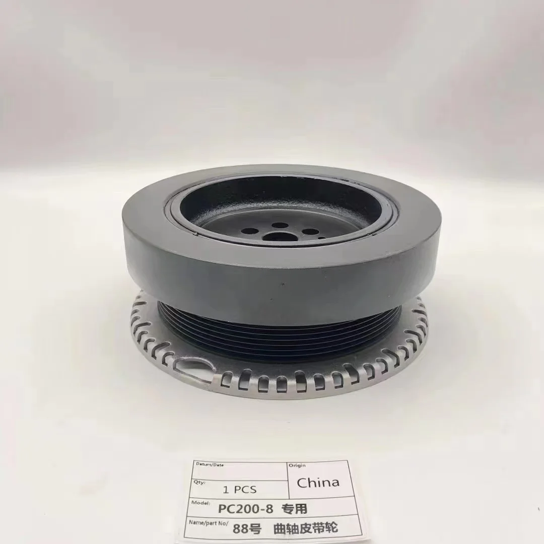 Komatsu PC200-8 220 240-8 crankshaft pulley Cummins 6D107 crankshaft pulley pressure belt pulley
