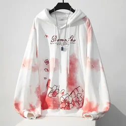 Hikigawa Chic Mode Frauen Gradienten Sakura Floral Stickerei Hoodies Pullover Japanischen Streetwear Casual Mit Kapuze Mantel Top Mujer