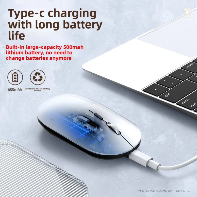 무소음 사무실 전자상거래 Bluetooth 3모드에 적합한 충전식 무선 마우스