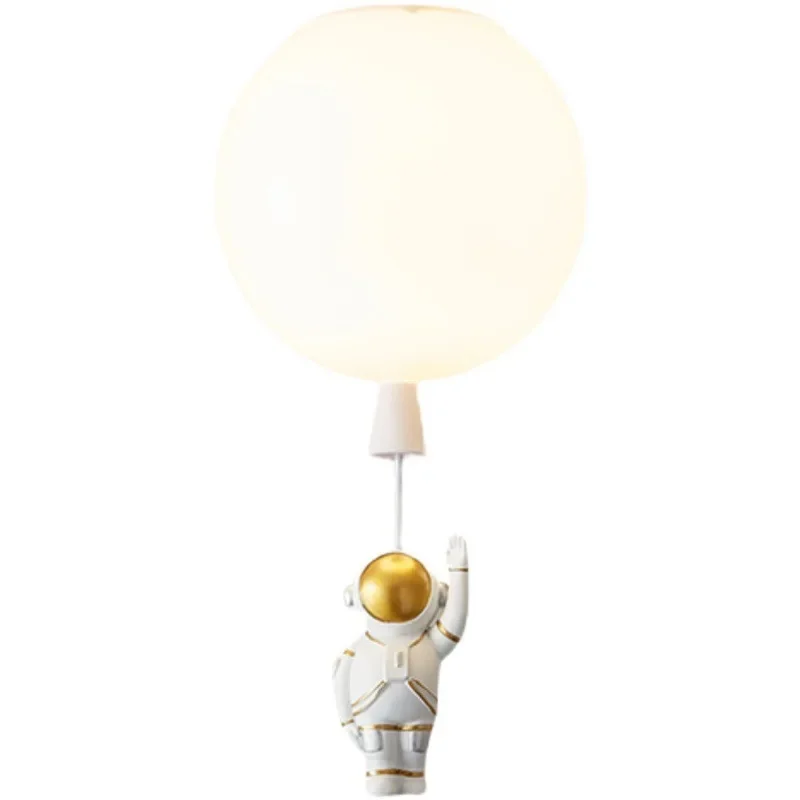 Criativo dos desenhos animados astronauta LED candelabro de teto, lâmpada pingente moderna para o quarto das crianças, decoração do bebê, iluminação do quarto das crianças