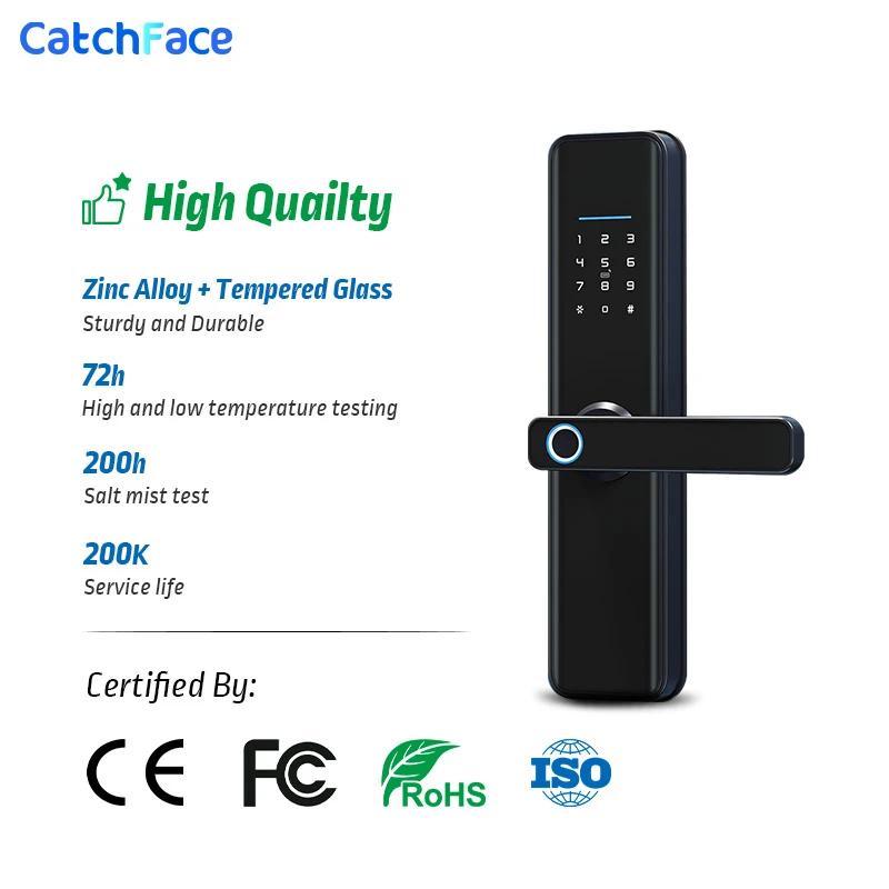 TTLock Fingerprint Smart Door Lock Safe Digital Electronic Lock With Bluetooth APP Password RFID Unlock For Home Security