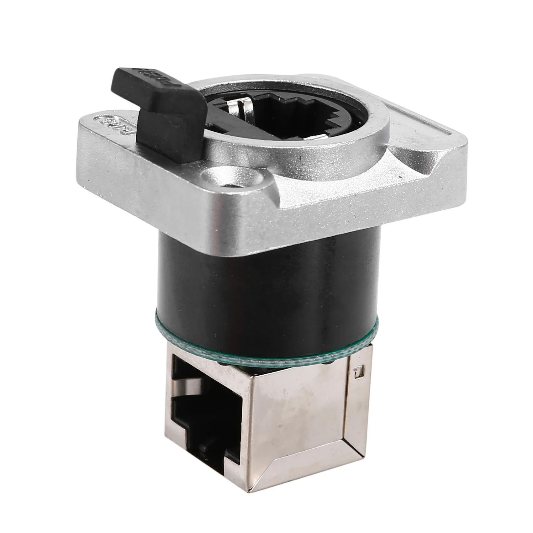 Conector de rede RJ45 Shield, 8P8C fêmea Panel Mount Sockets, conector Ethernet, ângulo direito, 2 pcs