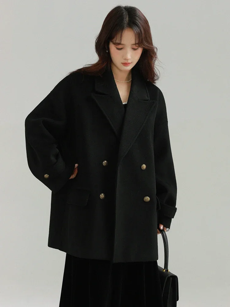 Elegant Women Coats For Winter Vintage Women's Winter Jacket Korean Style Women's Woolen Overcoat Korean Dongdaemun 2024 New