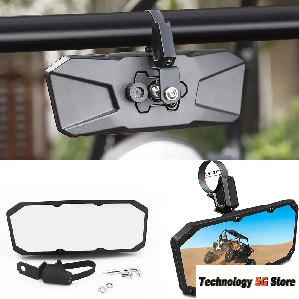 

UTV ATV 1.75-2 Inch Universal Rearview Mirror Center Mirror for Polaris RZR Kawasaki Mule Honda Pioneer Talon Yamaha Rhino YXZ