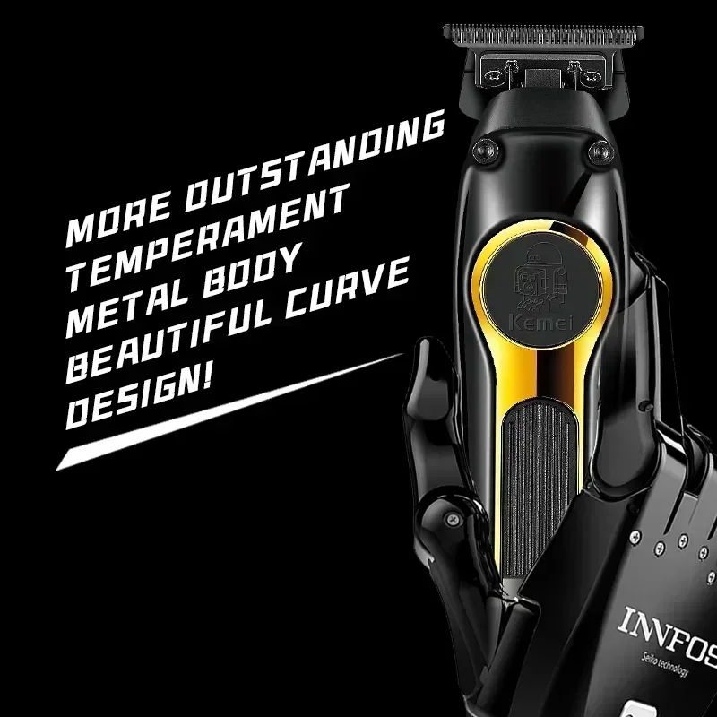 Kemei Hair Clippers Kit Professional DLC Blade Electric Trimmer Men Barber Cordless Shaver KM-2242 KM-2351 KM-3209 Hair Clippers