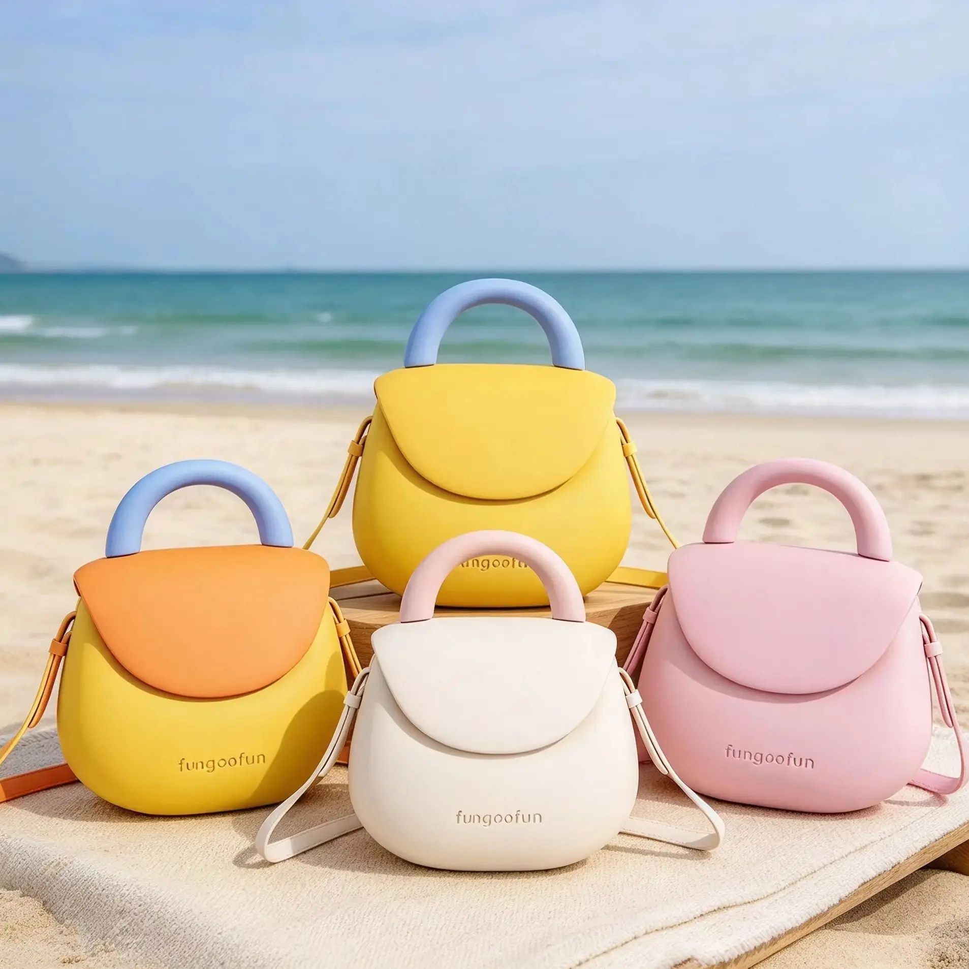Women EVA Gourd Crossbody Bag Cute Croissant Mini Handbag Stain Resistant Waterproof Shoulder Purse For Beach Park Gift Commute