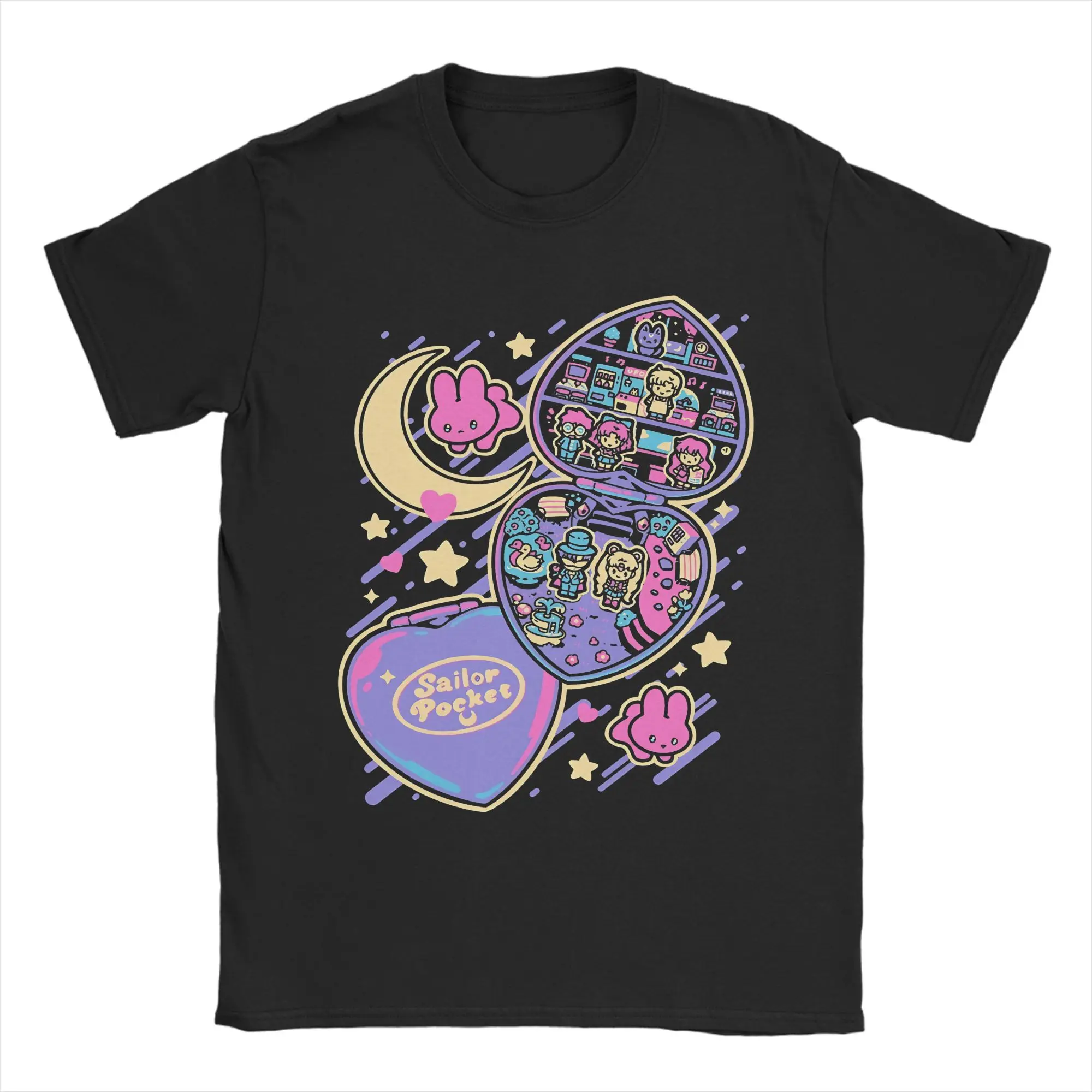 

Sailor Moon Pocket T-Shirt Beach 100% Cotton T-Shirts For Man Leisure Design Tee Shirt Short Sleeve Y2K Funny Clothes