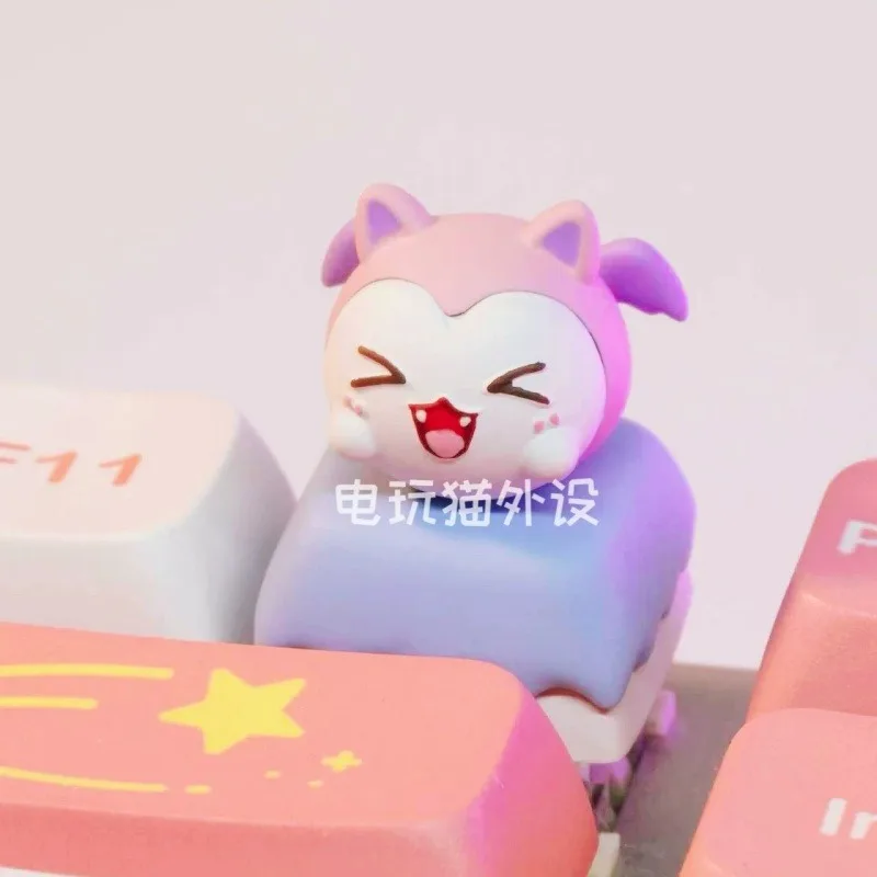 NEW Rock Kingdom Big-Eared Hoodie Keycap Mechanical Keyboard Cute Custom Keycap PC Game Keyboard Accessories Gift Collection