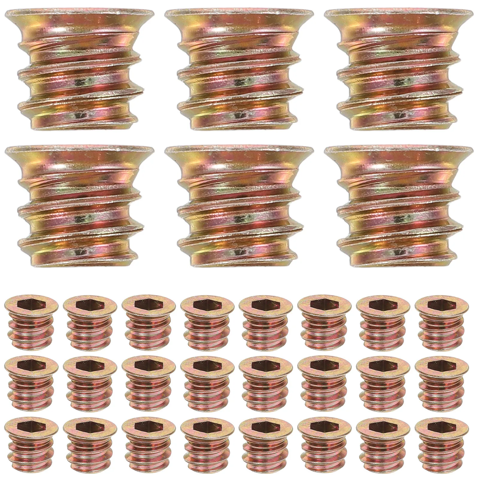 Woodworking Desk Chair - 50Pcs Wood Threaded Insert Nuts M6x10mm