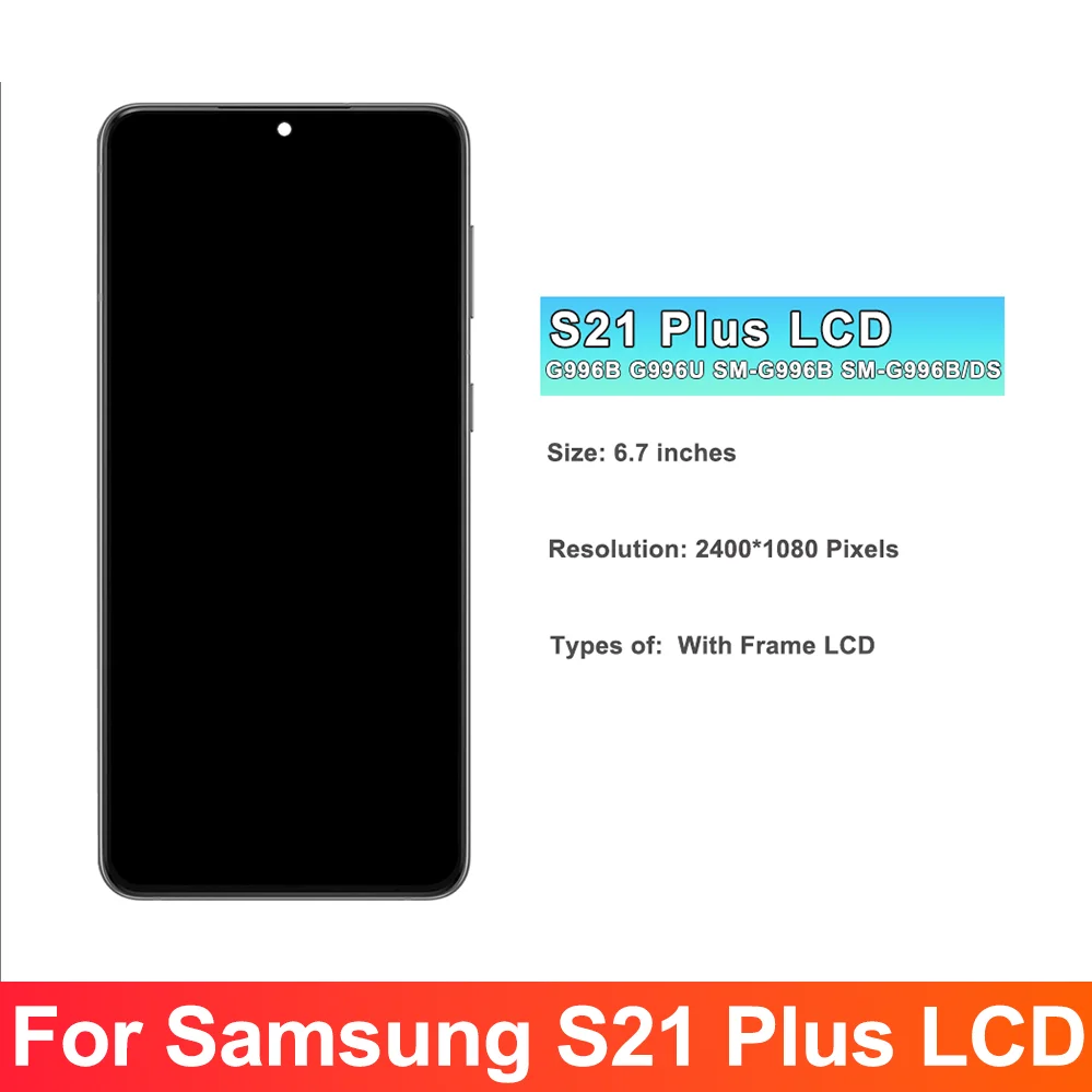 S21 Plus Amoled Screen,For Samsung Galaxy S21 Plus LCD Display G996B G996B/DS G996U Touch Digitizer Replace Assembly with Frame