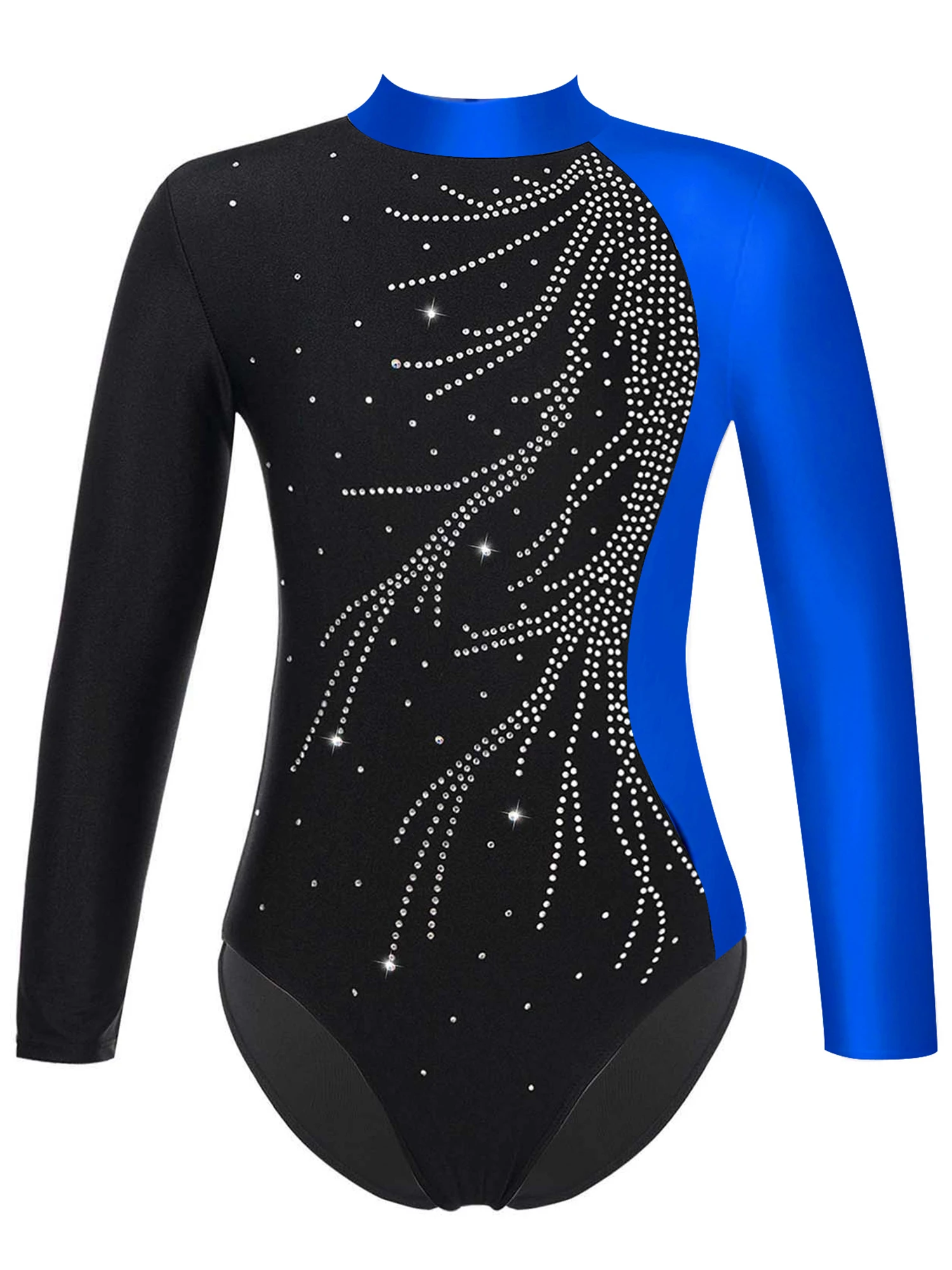 Kinder Mädchen Ballett Tanz kleidung Langarm glänzende Diamanten Gymnastik Trikots Bodysuit Unitard Eiskunstlauf Overall