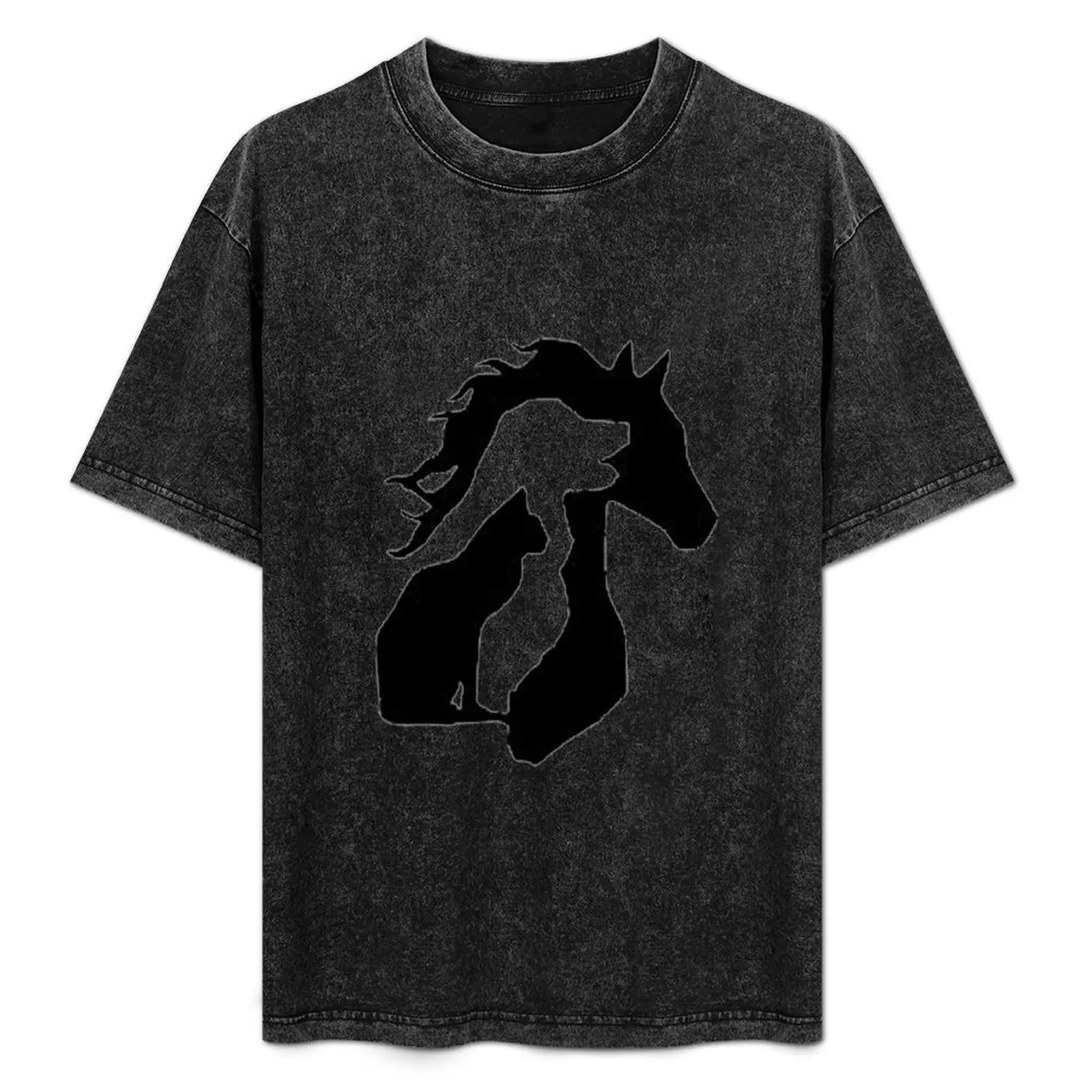 

Horse dog cat silhouette T-Shirt sweat vintage t shirts blanks cheap stuff mens graphic t-shirts funny