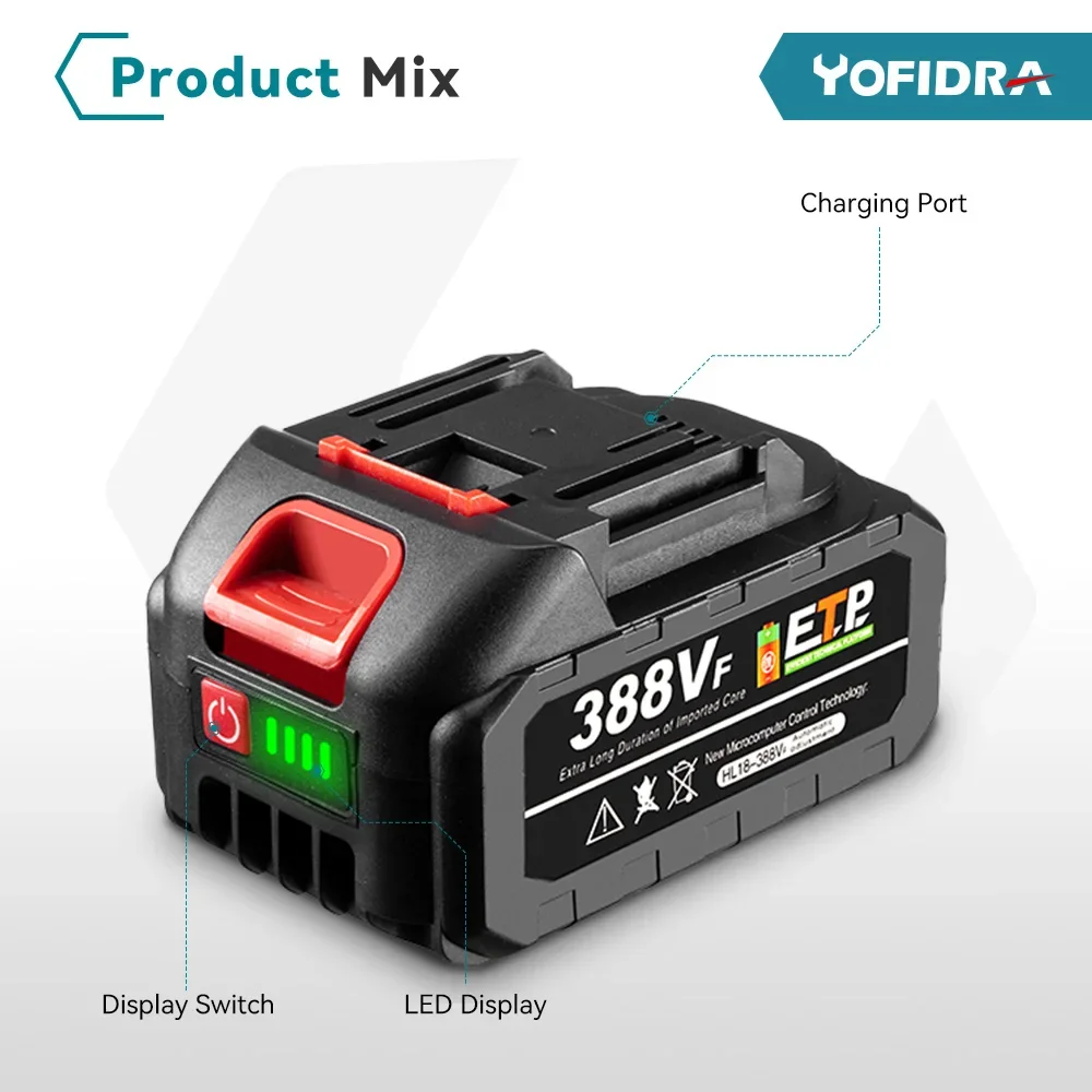 YOFIDRA 125mm Elektrischer Exzenterschleifer mit 3 Geschwindigkeitsstufen, wiederaufladbarer Polier- und Schleifmaschine für Makita 18V Akku. – Detail 10